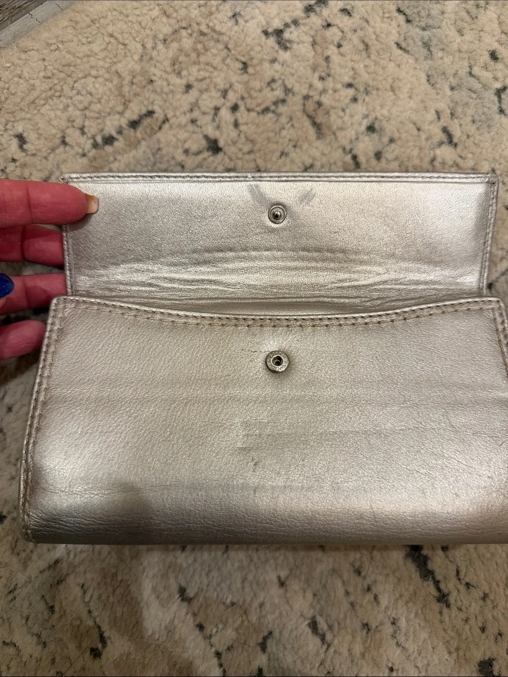 Coach Metallic Champagne Leather Wallet
